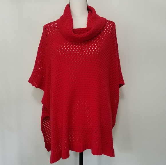 red open Knit cowl neck top sweater Crown & Ivy - Picture 12 of 15